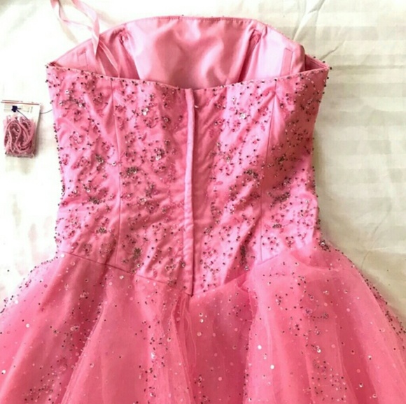 #SOLD# Mori Lee Ballgown Dress Prom Formal Pink7/8 - Picture 3 of 5